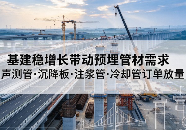 合江基建稳增长带动预埋监测管材需求，声测管、沉降板、注浆管订单持续放量